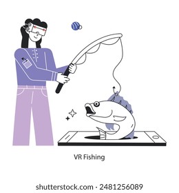Check out linear mini illustration of vr fishing 