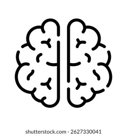 Echa un vistazo al icono de estilo lineal de la anatomía del cerebro humano