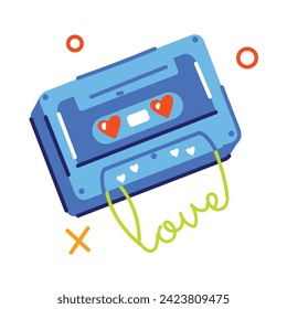 Check out love songs cassette, flat sticker  