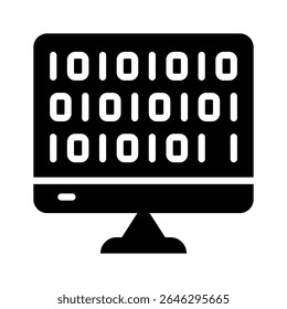Check out modern glyph style icon of binary coding