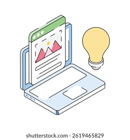Check out modern isometric icon showing design idea