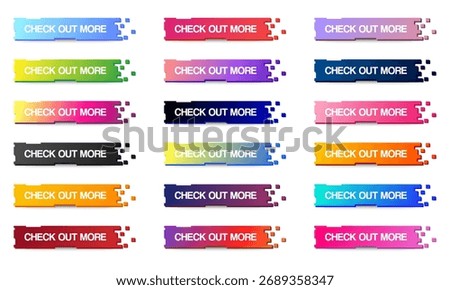 Check out more buttons icon set design. Set Button element for web design and mobile devices. Vector illustration