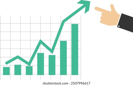 Echa un vistazo a los gráficos más rentables, Ilustración vectorial en estilo plano

