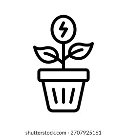 Echa un vistazo a nuestro icono de estilo de línea de fuente de energía de biomasa