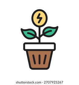 Schauen Sie sich unsere Linie Stil Symbol der Biomasse Energiequelle