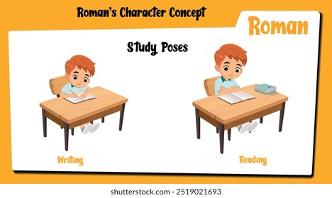 Echa un vistazo a nuestro micrositio con Roman, un personaje australiano de dibujos animados que estudia diligentemente. Esta colección incluye Ilustraciones vectoriales de Roman centradas en sus libros.