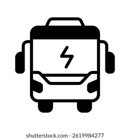 Check out our premium glyph style icon of electric bus