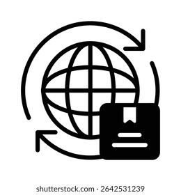 Check out our premium glyph icon of worldwide shipping