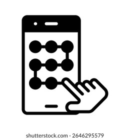 Check out our premium glyph style icon of mobile pattern unlock