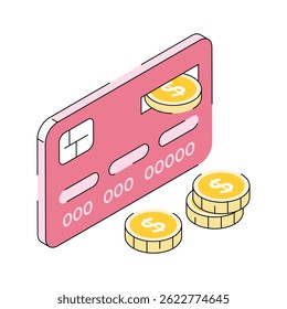 Check out our premium isometric icon depicting credit payment