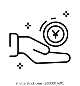 Check out our premium line style icon of alms giving hand