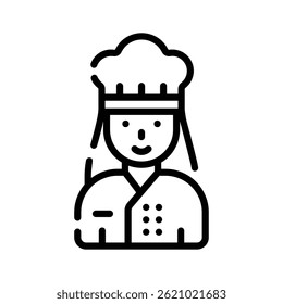 Echa un vistazo a nuestro icono de línea premium de avatar de chef mujer