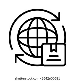 Check out our premium line icon of worldwide shipping