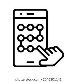 Check out our premium line style icon of mobile pattern unlock
