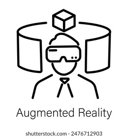 Check out outline icon of augmented reality 