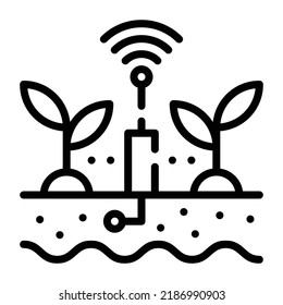Check out the outline icon of smart farming 