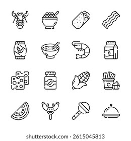 Check out outline style pack of street food and drinks icons