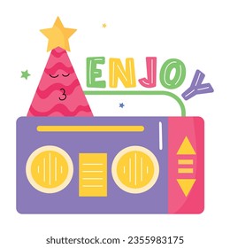 Check out party radio flat sticker 