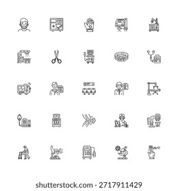 Echa un vistazo a un conjunto premium de iconos médicos de estilo lineal