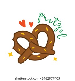 Check out pretzel cookie flat sticker 