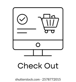 Check Out – Screen with Cart Representing the Final Steps of Online Purchase