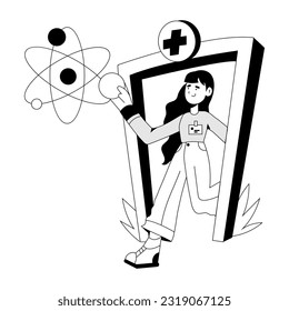 Check out sketchy illustration of atomic science 