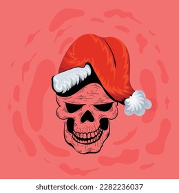 Check out sketchy illustration of christmas skull 