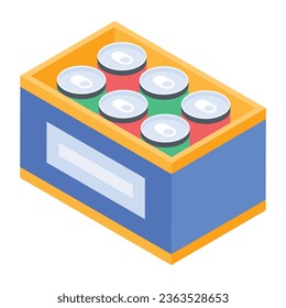 Check out soda crate isometric icon 
