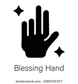 Check out solid icon of blessing hand 