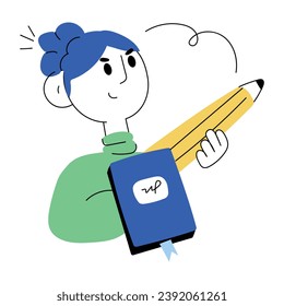 Schauen Sie sich die handgezeichnete Illustration der Studenten an 