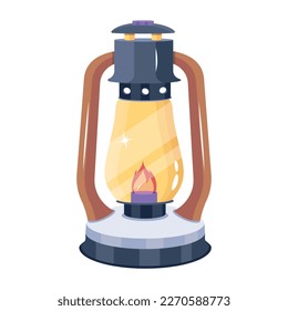 Schauen Sie sich dieses 2D-Symbol einer Campinglaterne an 