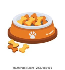 Confira este ícone 2d de pet bowl com comida