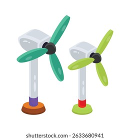 Check out this 2d icon showing windmills concept