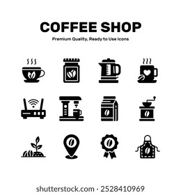 Check out this creative coffee shop icons set in editable style