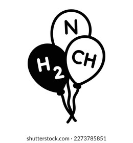 Sehen Sie sich dieses doodle-Symbol für Wasserstoffballons an 