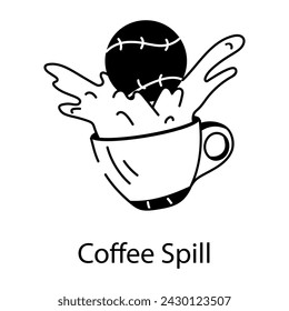 Echa un vistazo a este doodle icono del derrame de café 