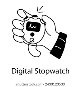 Check out this doodle icon of digital stopwatch 