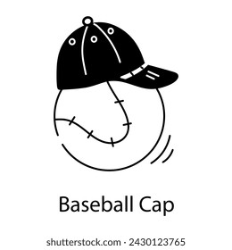 Echa un vistazo a este doodle icono de gorra de béisbol 