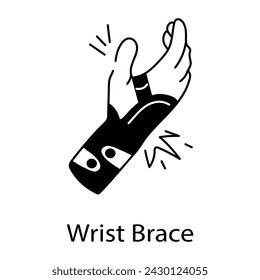 Check out this doodle icon of wrist brace 