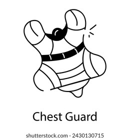 Schau dir dieses Doodle-Icon des Brustschutzes an 