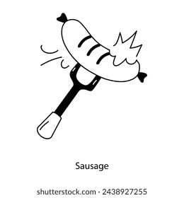 Mira este doodle icono de una salchicha 