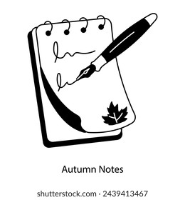 Echa un vistazo a este doodle icono de notas de otoño 