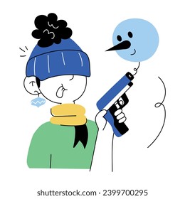 Echa un vistazo a esta mini ilustración de garabato de nieve 