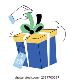 Check out this doodle mini illustration of gift opening 