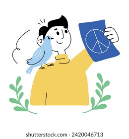 Check out this doodle mini illustration of peace campaign 
