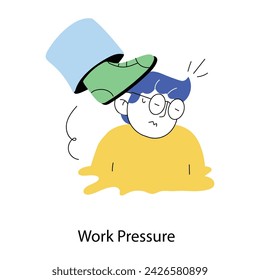 Echa un vistazo a esta mini ilustración doodle de la presión de trabajo 