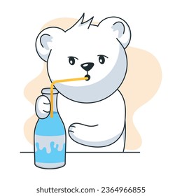 Echa un vistazo a esta pegatina del doodle que bebe el oso