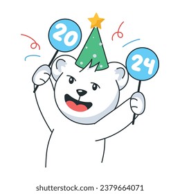 Echa un vistazo a esta etiqueta adhesiva que representa la celebración de Año Nuevo 