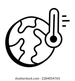 Check out this doodle style icon depicting global temperature 