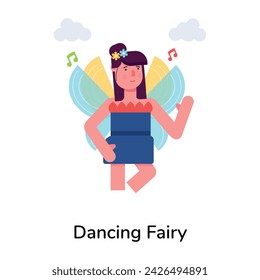 Check out this flat character of a dancing fairy 
